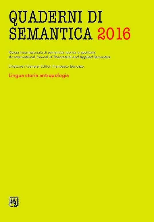 Quaderni di sematica. Nuova serie (2016). Ediz. multilingue. Vol. 2 - copertina