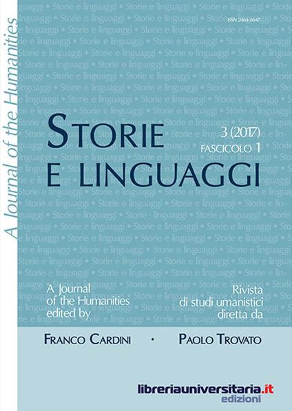 Storie e linguaggi. Rivista di studi umanistici. Ediz. italiana e inglese (2017). Vol. 3\1 - copertina