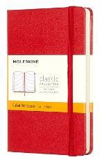 Taccuino Moleskine pocket a righe copertina rigida rosso. Scarlet Red