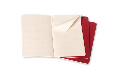 Quaderno Cahier Journal Moleskine large a righe rosso. Cranberry Red. Set da 3 - 2