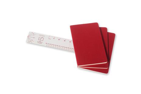 Quaderno Cahier Journal Moleskine large a righe rosso. Cranberry Red. Set da 3 - 3