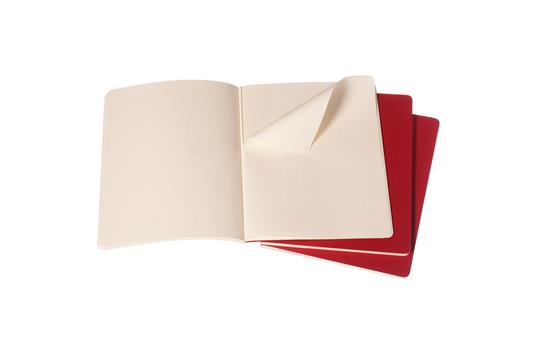 Quaderno Cahier Journal Moleskine XL a righe rosso. Cranberry Red. Set da 3 - 2