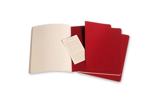 Quaderno Cahier Journal Moleskine XL a righe rosso. Cranberry Red. Set da 3 - 4