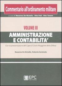 Commentario all'ordinamento militare. Vol. 3: Amministrazione e contabilità - copertina