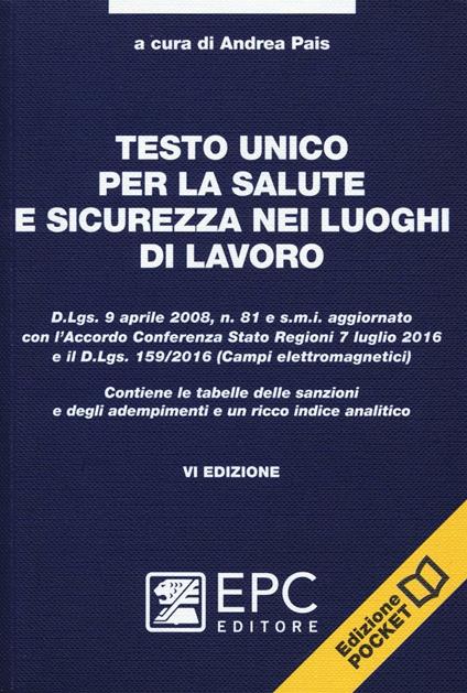 Testo unico per la salute e sicurezza nei luoghi di lavoro - copertina