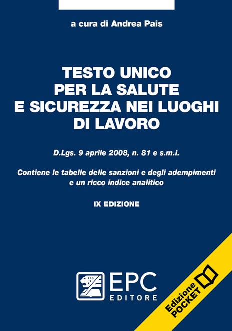 Testo unico per la salute e sicurezza nei luoghi di lavoro - copertina