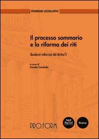 Il processo sommario e la riforma dei riti. Quaderni volterrani del diritto - copertina