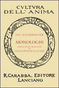 Monologhi - Friedrich D. Schleiermacher - copertina