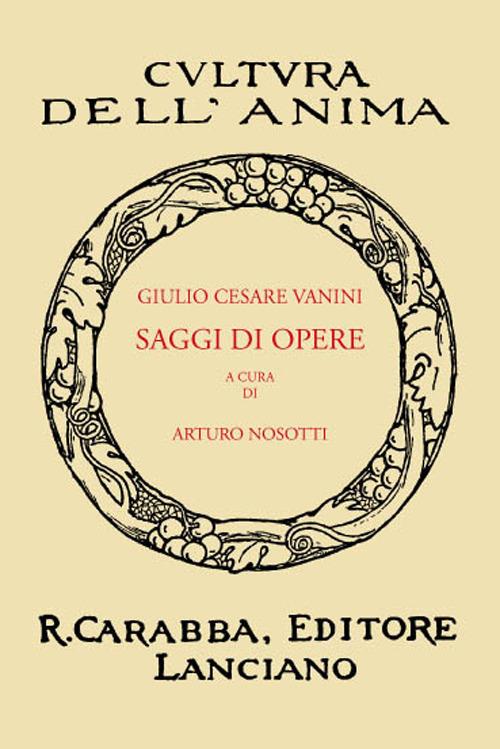 Saggi di opere (rist. anast. 1938) - Giulio Cesare Vanini - copertina