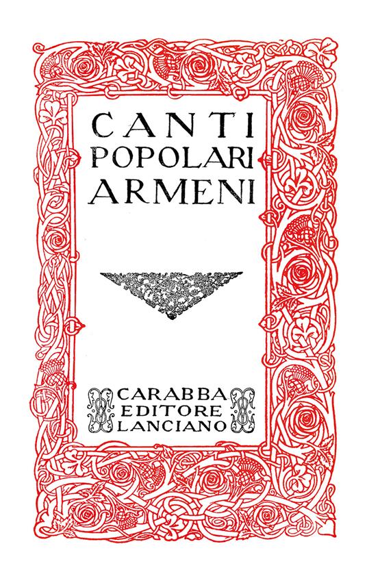 Canti popolari armeni - copertina