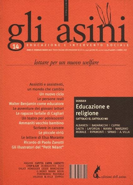 Gli asini. Rivista di educazione e intervento sociale (2013). Vol. 14: Lottare per un nuovo welfare (Febbraio-Marzo). - copertina