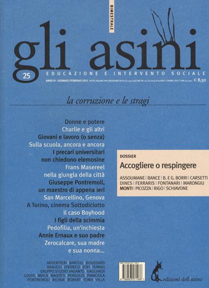 Gli asini. Rivista di educazione e intervento sociale. Vol. 25 - copertina