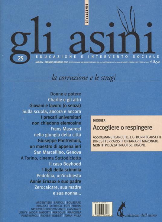Gli asini. Rivista di educazione e intervento sociale. Vol. 25 - copertina
