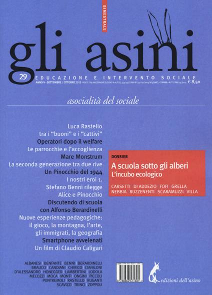 Gli asini. Rivista di educazione e intervento sociale (2015). Vol. 29 - copertina