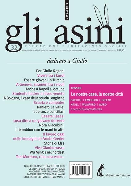 Gli asini. Rivista di educazione e intervento sociale (2016). Vol. 32 - AA.VV. - ebook