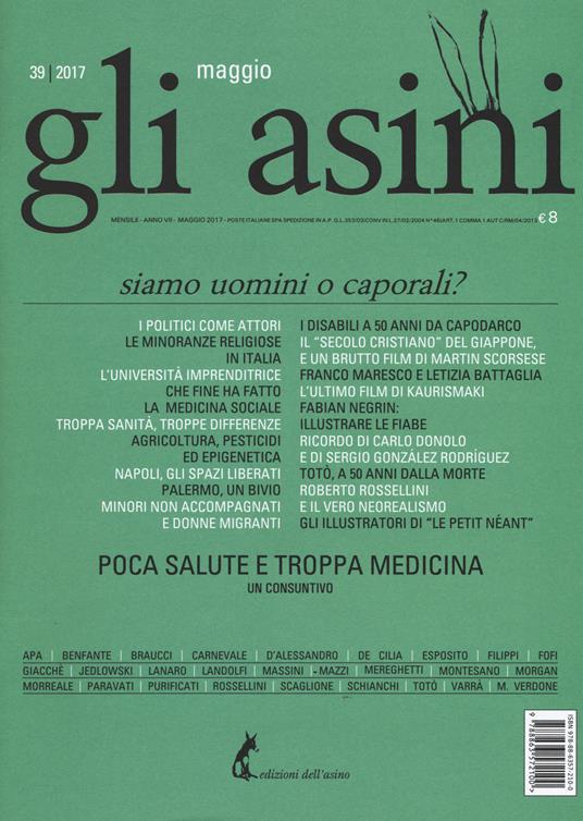Gli asini. Rivista di educazione e intervento sociale. Vol. 39 - copertina