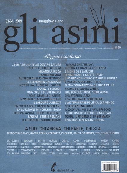 Gli asini. Rivista di educazione e intervento sociale (2019). Vol. 63-64: Affliggere i confortati - copertina