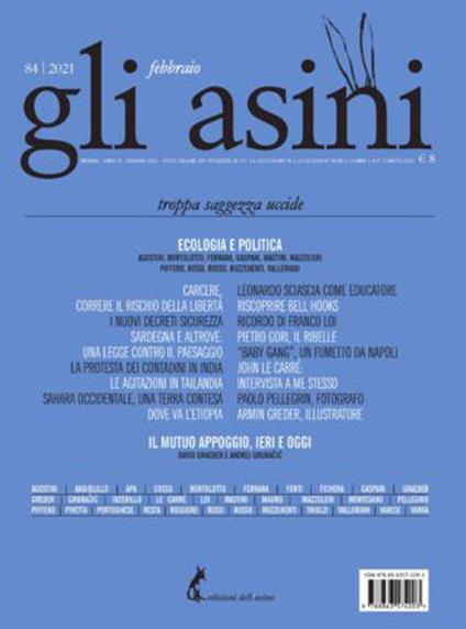 Gli asini. Rivista di educazione e intervento sociale (2021). Vol. 84: Troppa saggezza uccide. - copertina