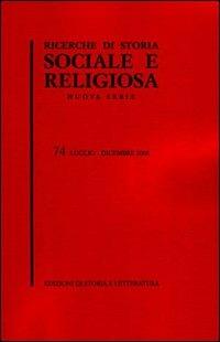 Ricerche di storia sociale e religiosa. Vol. 74 - copertina
