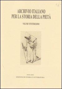 Archivio italiano per la storia della pietà. Vol. 23 - copertina