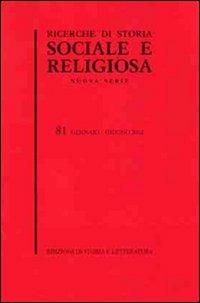 Ricerche di storia sociale e religiosa. Vol. 81 - copertina