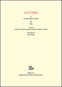 Lettere a «La Riviera Ligure». Vol. 4: 1913 - copertina