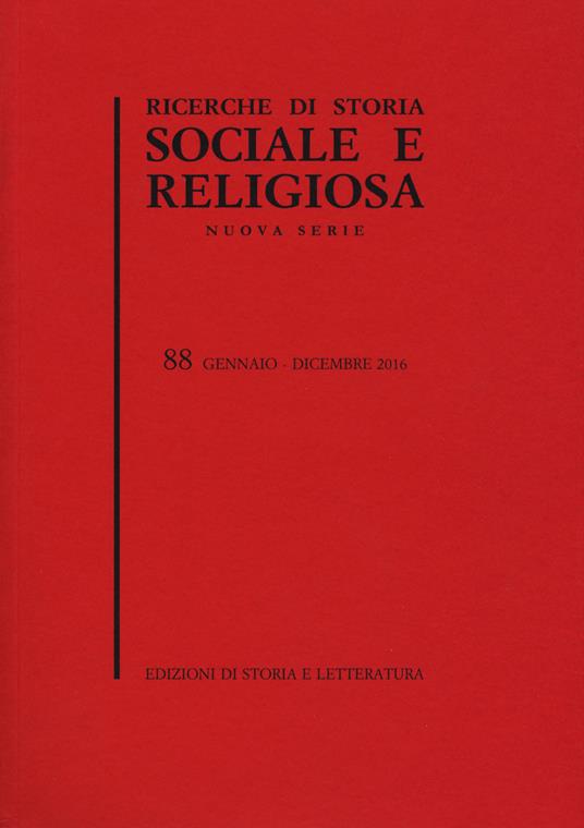 Ricerche di storia sociale e religiosa. Vol. 88 - copertina