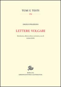 Lettere volgari - Angelo Poliziano - copertina