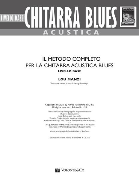 Chitarra acustica blues. Livello base. Con File audio per il download - Lou Manzi - 2