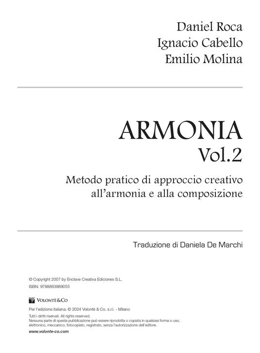 Armonia. Metodo pratico di approccio creativo all'armonia e alla composizione. Vol. 2 - Daniel Roca,Ignacio Cabello,Emilio Molina - 2