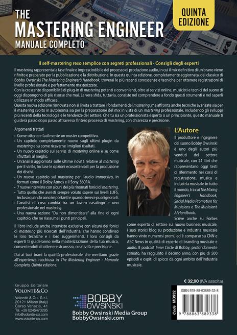 The mastering engineer. Manuale completo - Bobby Owsinski - 3
