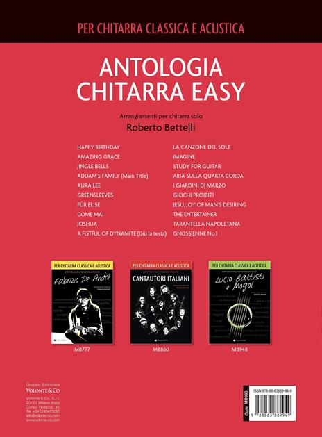 Antologia chitarra easy. 20 brani facili progressivi con tablature. Per chitarra classica e acustica - Roberto Bettelli - 3