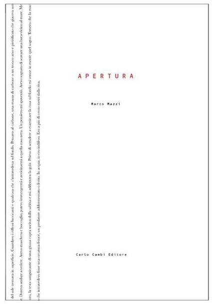 Apertura - Marco Mazzi - copertina