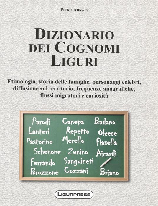 Dizionario dei cognomi liguri - copertina