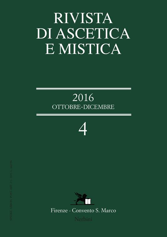 Rivista di ascetica e mistica (2016). Vol. 4 - copertina