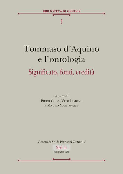 Tommaso d'Aquino e l'ontologia. Significato, fonti, eredità - copertina