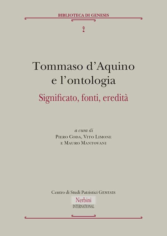 Tommaso d'Aquino e l'ontologia. Significato, fonti, eredità - copertina