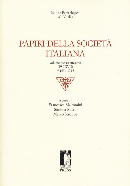 Papiri della società italiana. Vol. 17 - copertina