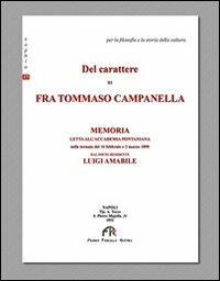 Del carattere di fra Tommaso Campanella - Luigi Amabile - copertina