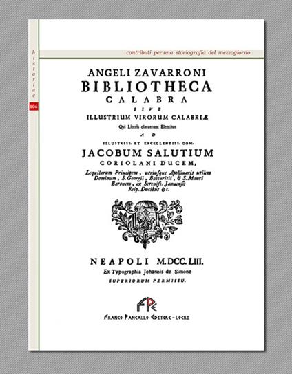 Biblioteca calabra - Agiolo Zavarroni - copertina