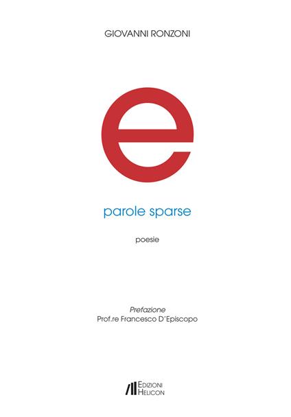 E. Parole sparse - Giovanni Ronzoni - copertina