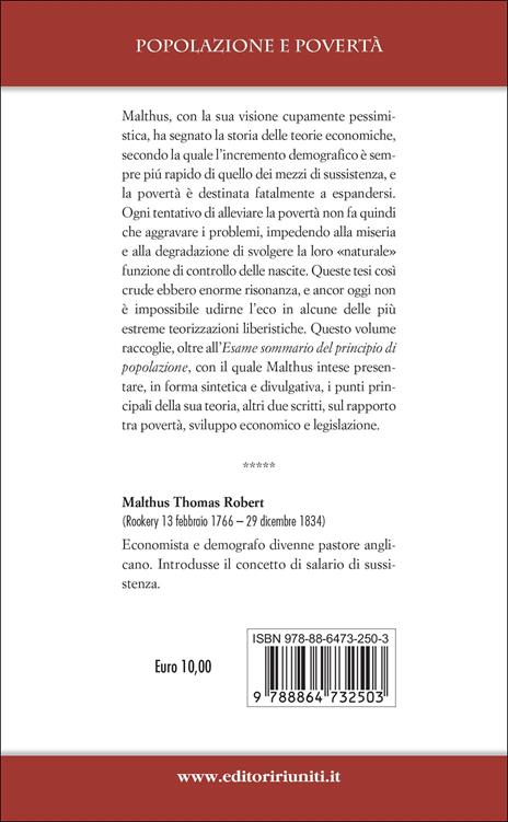 Popolazione e povertà - Thomas Robert Malthus - 3