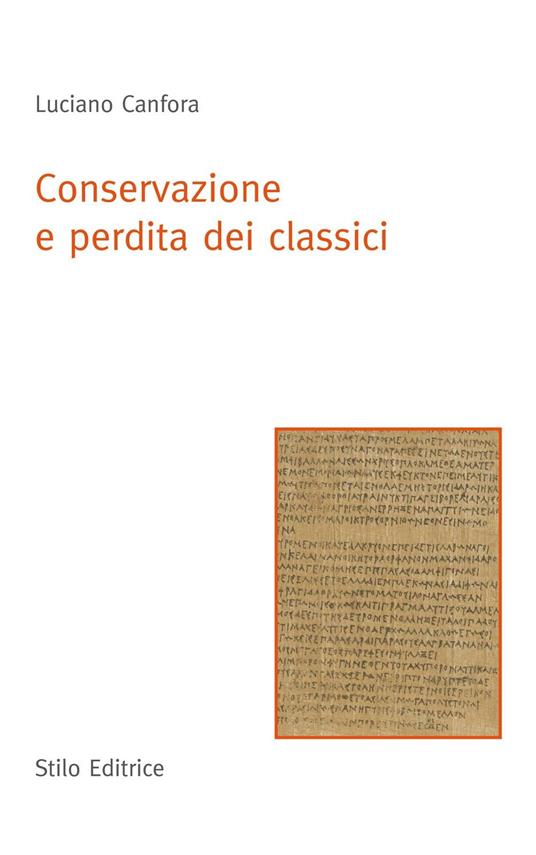 Conservazione e perdita dei classici - Luciano Canfora - copertina