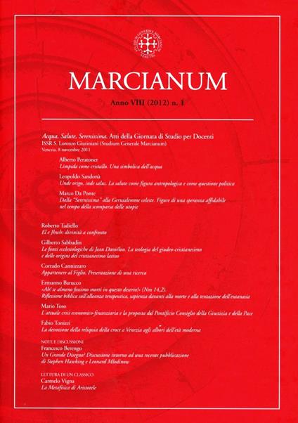 Marcianum (2012). Vol. 1 - copertina