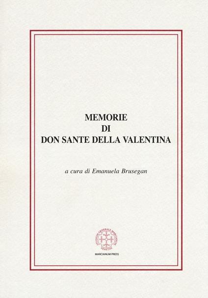 Memorie di don Sante della Valentina - copertina