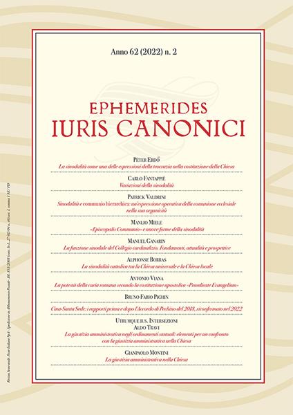 Ephemerides Iuris canonici (2022). Vol. 2 - copertina