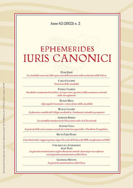 Ephemerides Iuris canonici (2022). Vol. 2 - copertina