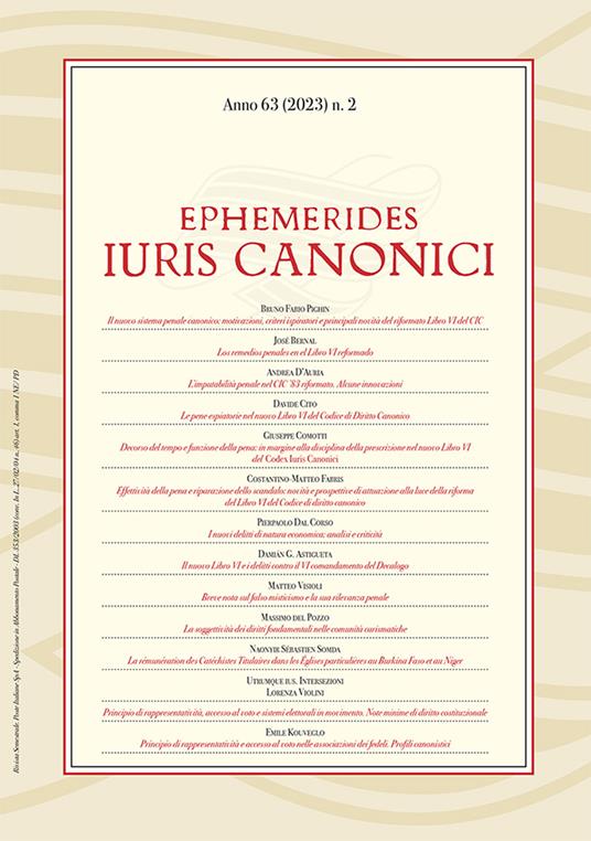 Ephemerides Iuris canonici (2023). Vol. 2 - copertina