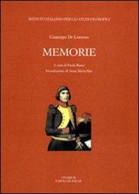 Memorie - Giuseppe De Lorenzo - copertina