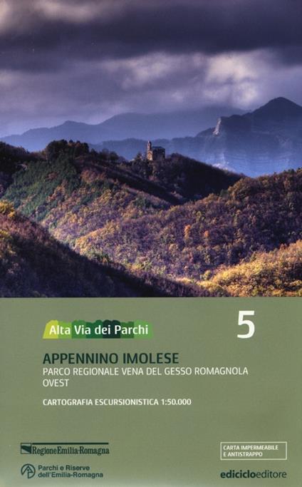 Alta via dei parchi 1:50.000. Vol. 5: Appennino imolese. Parco regionale Vena del Gesso Romagnola ovest. - copertina